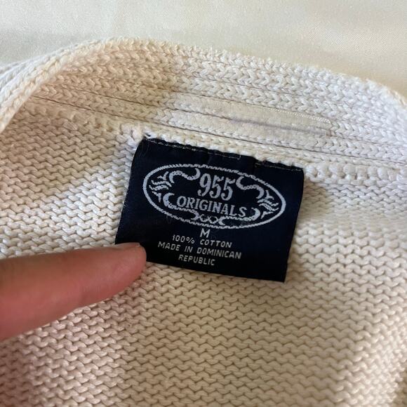 Vtg Y2K White Argyle Diamond Cardigan Wmns M Preppy Academia - Picture 9 of 11